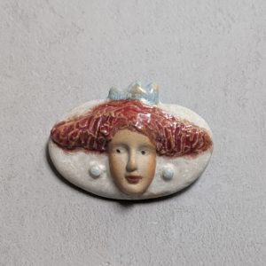 red hair queen brooch